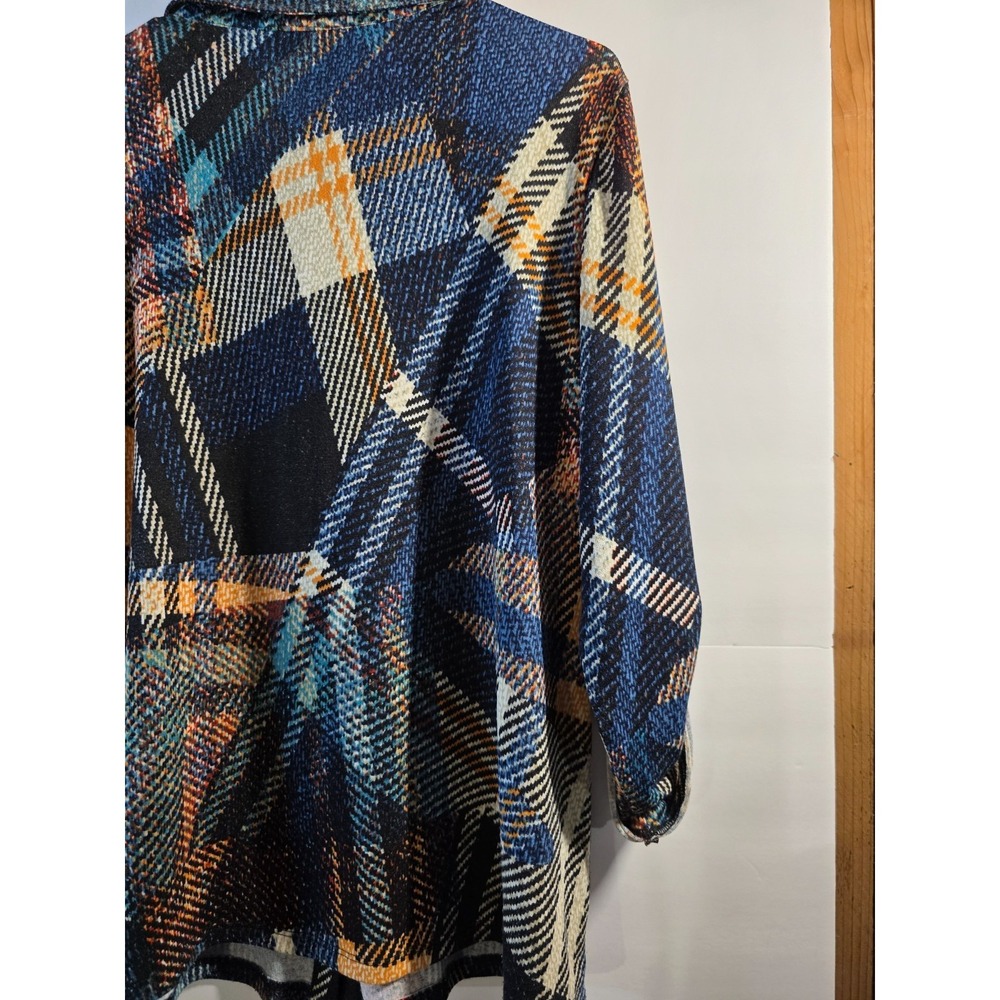LIBRA GEO PATCHWORK LONG SLEEVE BUTTON WOMENS SHIRT SZ XL style 24039 0526-22 - Picture 3 of 15